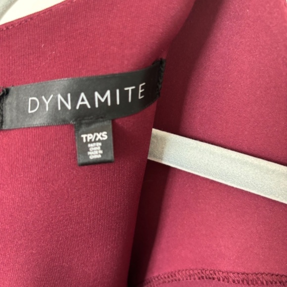 Dynamite Sleeveless Burgundy Dress with Gold Detail Zipper, XS - Picture 5 of 5